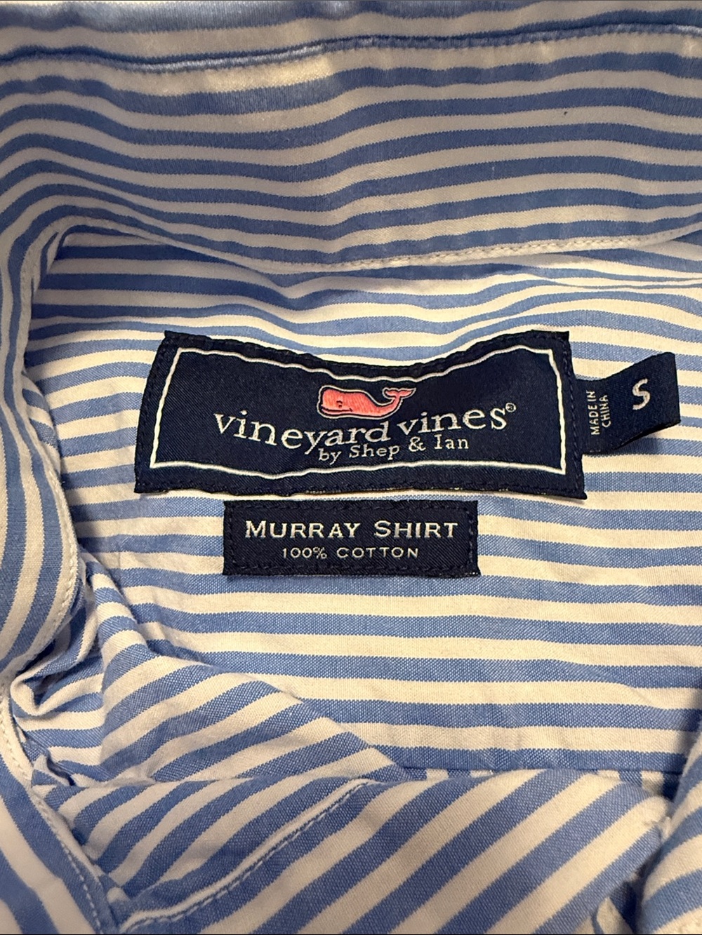 Vineyard Vines Blue & White Striped Murray Shirt - Men’s small pinstripe dress